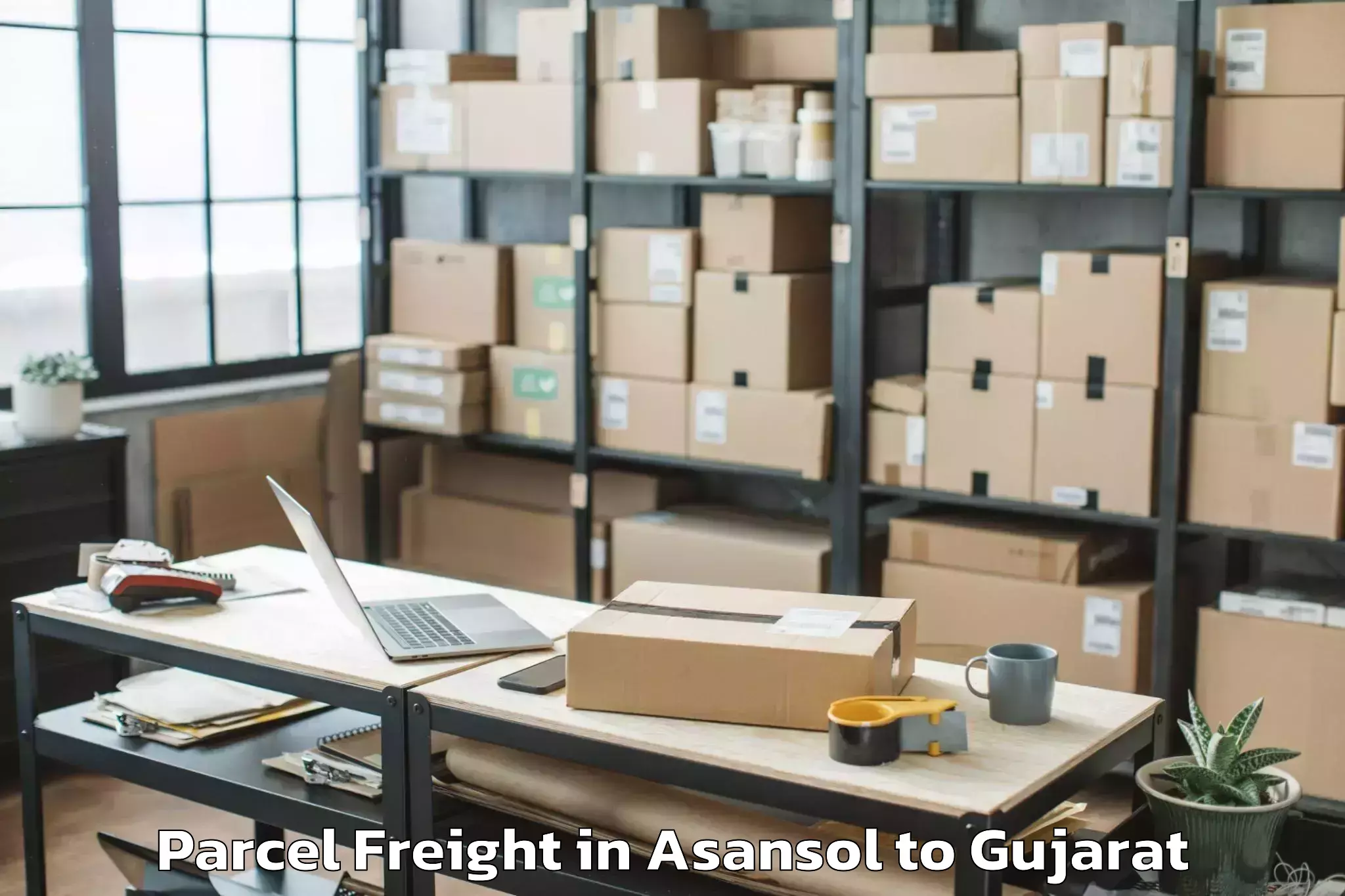 Book Asansol to Bhanvad Parcel Freight Online